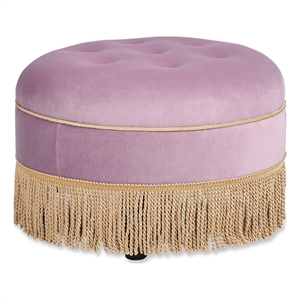 Yolanda 24&quot Round Upholstered Accent Ottoman Lavender
