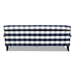 Alana Lawson Three-Cushion Tight Back Sofa Blue Lattice