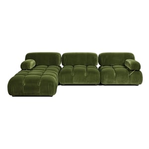 Marcel 109.5&quot Bubble Modular 4-Piece Reversible Sectional Sofa Olive Green