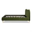 Roman Curved Headboard Upholstered Platform Bed Queen Olive Green