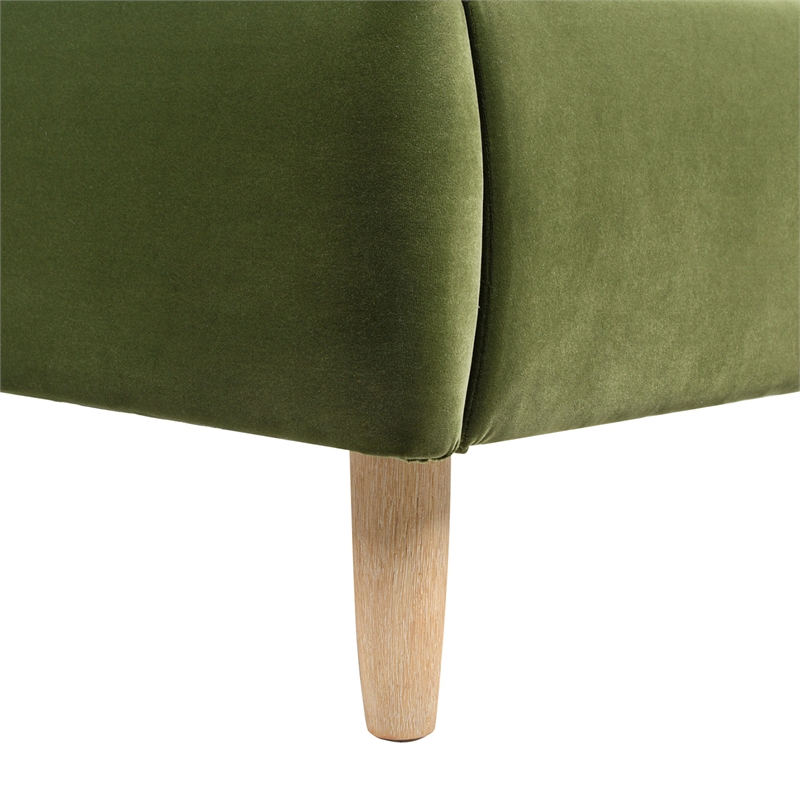 Roman Curved Headboard Upholstered Platform Bed Queen Olive Green
