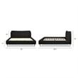 Roman Curved Headboard Upholstered Platform Bed King Ebony Black Boucle