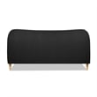 Roman Curved Headboard Upholstered Platform Bed King Ebony Black Boucle