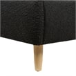 Roman Curved Headboard Upholstered Platform Bed King Ebony Black Boucle