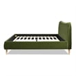Roman Curved Headboard Upholstered Platform Bed King Olive Green
