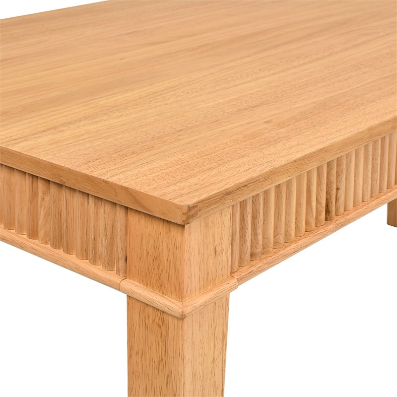 Dumont Modern Farmhouse 1-Drawer Fluted Home Office Writing Desk Natural Blonde