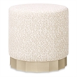 Hampton 18 inch  Round Upholstered Ottoman with Scalloped Base