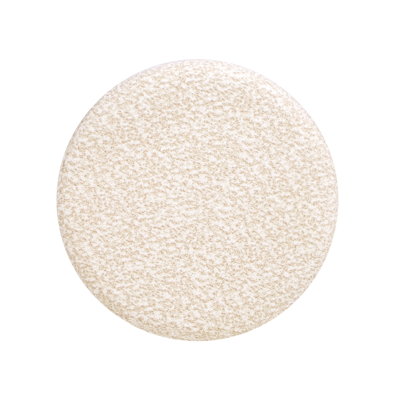 Hampton 18 inch  Round Upholstered Ottoman with Scalloped Base