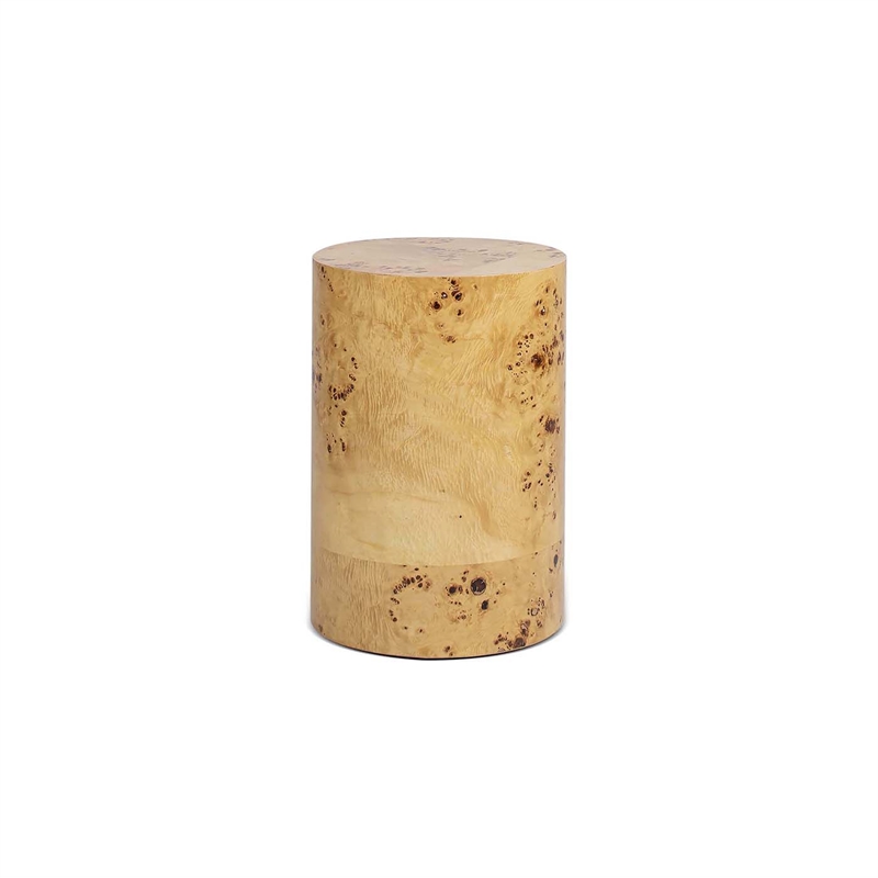 Nebula 22 inch Accent Pillar Brown Burl Wood Side Table