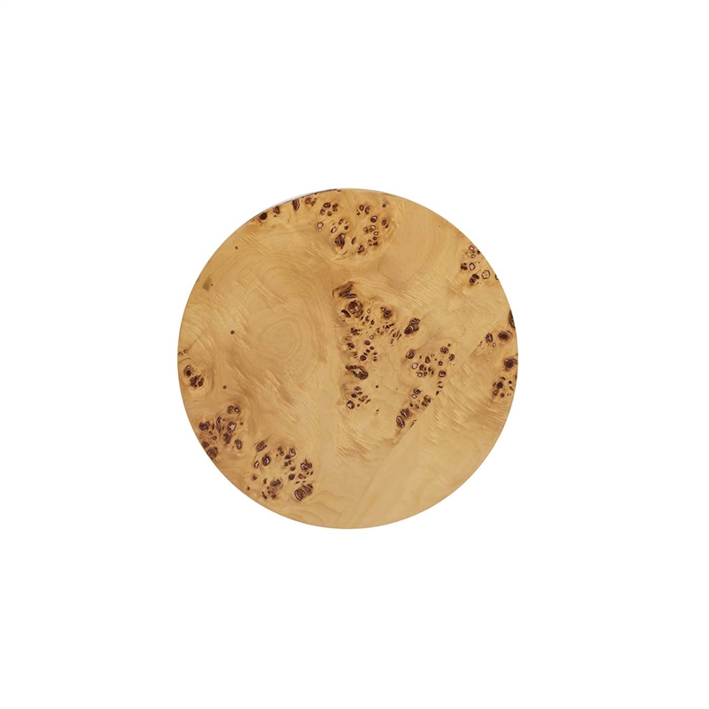 Nebula 22 inch Accent Pillar Brown Burl Wood Side Table