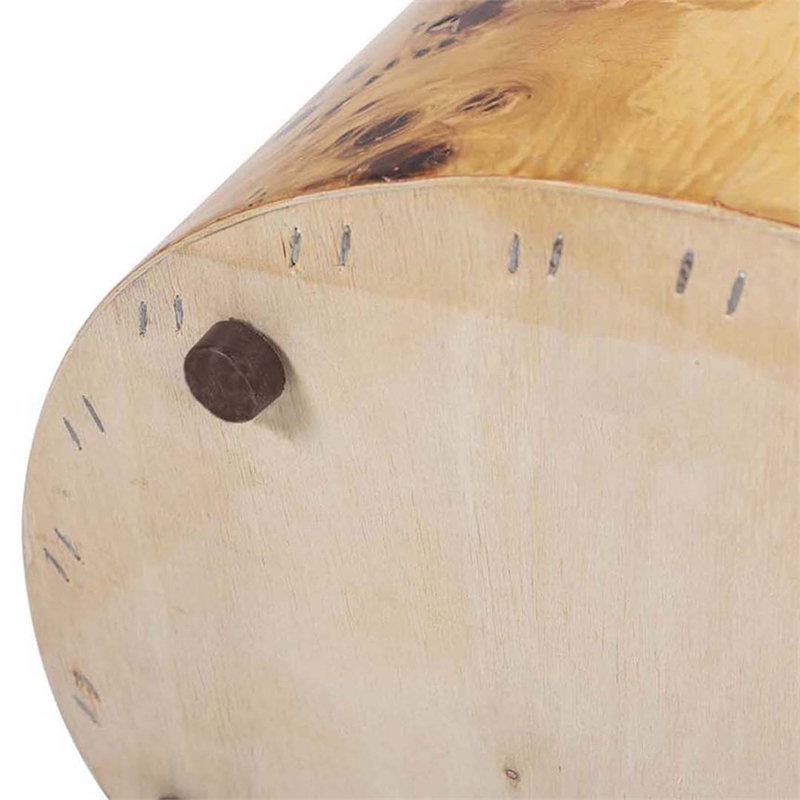 Nebula 22 inch Accent Pillar Brown Burl Wood Side Table