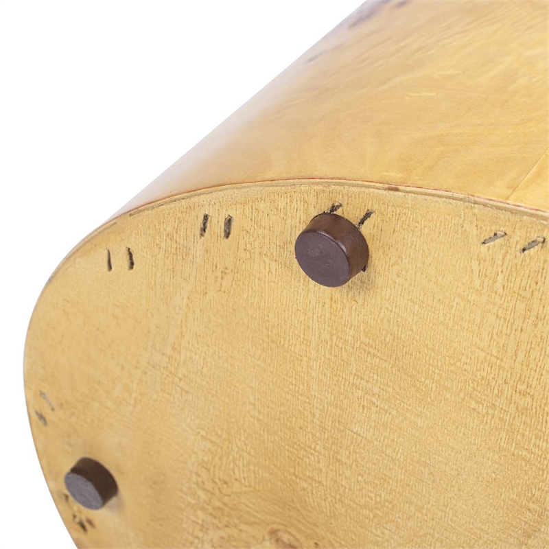 Nebula 20 inch Accent Oval Pillar Brown Burl Wood Side Table