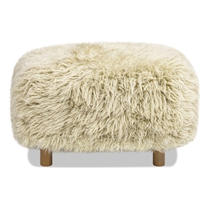 Enchante 24 inch Mongolian Sheepskin Rectangular Accent Ottoman
