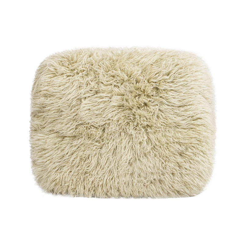 Enchante 24 inch Mongolian Sheepskin Rectangular Accent Ottoman