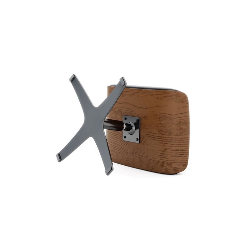Jovan Genuine Leather Footstool Ottoman of Baja Dark Grey