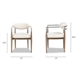 Artemis Mixed Material Upholstered Dining Arm Chair with White Chenille