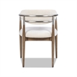 Artemis Mixed Material Upholstered Dining Arm Chair with White Chenille