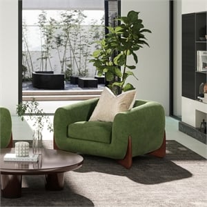 Alpine 44&quot Sherpa Arm Chair with Moss Green Fleeced Teddy Fabric