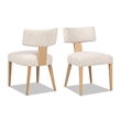 Louise Split Back Upholstered with Beige Chenille Dining Side Chair - Set of 2