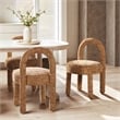 Penny Round Arched Upholstered with Orange Chenille Dining Side Chair - Set of 2