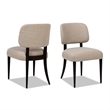Harriet Split Back Gray Wool Blend Upholstered Dining Side Chair - Set of 2