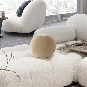 Luna 12&quot Round Sphere Accent Ball Throw Pillow Fawn Brown Velvet