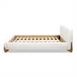 Alpine Puffy Modern Platform Queen Bed Ivory White Boucle