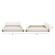 Alpine Puffy Modern Platform Bed King Ivory White Boucle