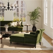 Alana Lawson Chaise Lounge Chair Olive Green Velvet