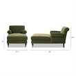 Alana Lawson Chaise Lounge Chair Olive Green Velvet