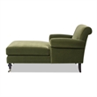 Alana Lawson Chaise Lounge Chair Olive Green Velvet