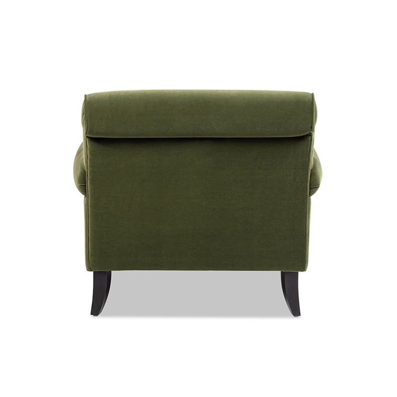 Alana Lawson Chaise Lounge Chair Olive Green Velvet