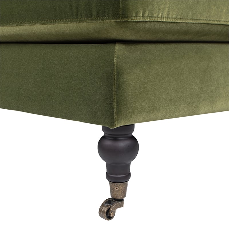 Alana Lawson Chaise Lounge Chair Olive Green Velvet