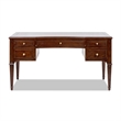 Dauphin Gold Accent 5-Drawer Wood Executive Desk Dark Walnut Ash Wood & Veneer