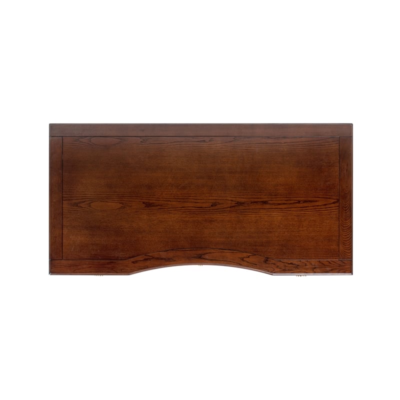Dauphin Gold Accent 5-Drawer Wood Executive Desk Dark Walnut Ash Wood & Veneer