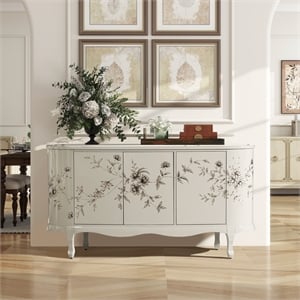 Florence 69&quot Hand Painted Lacquered Credenza Taupe Gray Lacquer