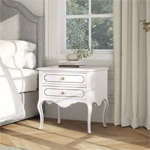 Court 23.5&quot Wide Edwardian Storage Side Table Soft White Birchwood