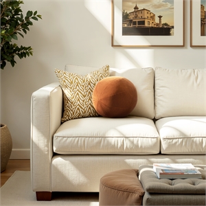 Luna 12&quot Round Sphere Accent Ball Throw Pillow Burnt Orange Performance Velvet