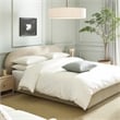 Archie Puffy Grounded Upholstered Platform Bed Oatmeal Light Beige Chenille