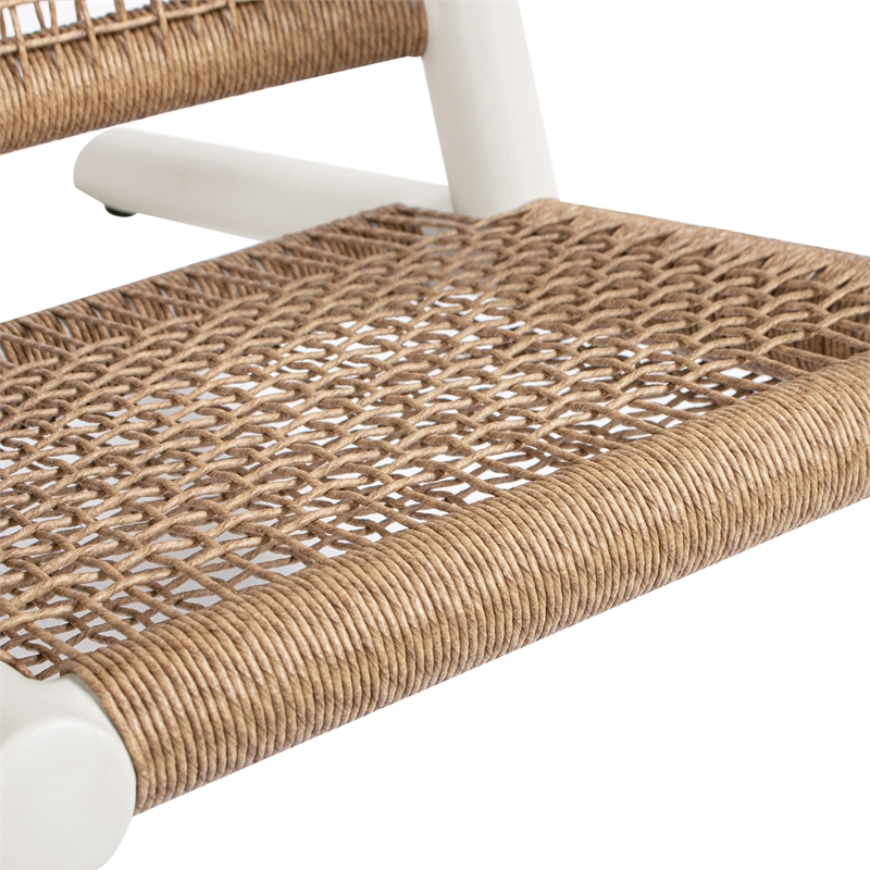 Atlas Adirondack Outdoor Lounge Chair Light Beige Gray Aluminum