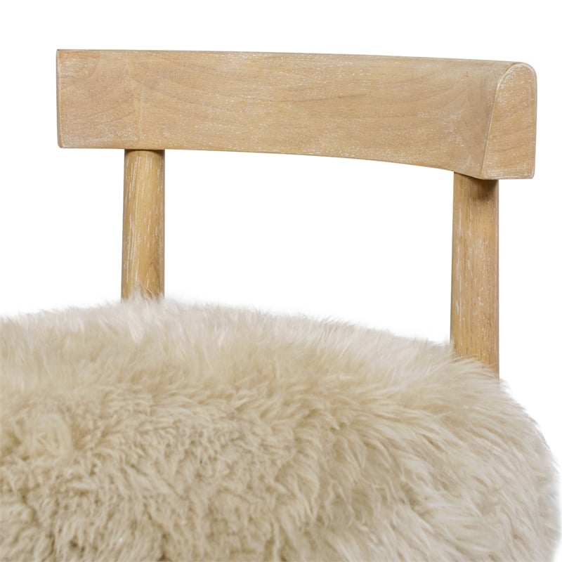 Arden 27.5 Genuine Fur Counter Height Bar Stool Natural Blonde Genuine Fur