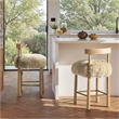 Arden 27.5 Genuine Fur Counter Height Bar Stool Natural Blonde Genuine Fur