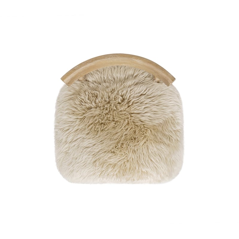 Arden 27.5 Genuine Fur Counter Height Bar Stool Natural Blonde Genuine Fur