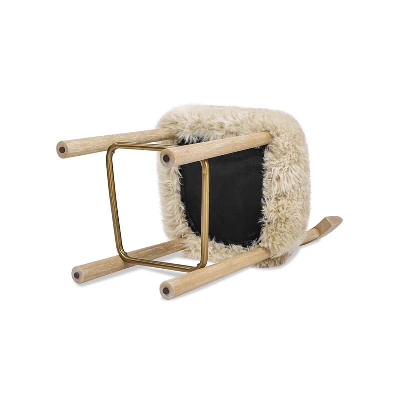 Arden 27.5 Genuine Fur Counter Height Bar Stool Natural Blonde Genuine Fur