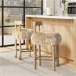 Arden 27.5 Genuine Fur Counter Height Bar Stool Natural Blonde Genuine Fur