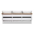 Rhodes 2pc Upholstered Teak & Aluminum Outdoor Sofa and Coffee Table Patio Set
