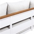 Rhodes 2pc Upholstered Teak & Aluminum Outdoor Sofa and Coffee Table Patio Set