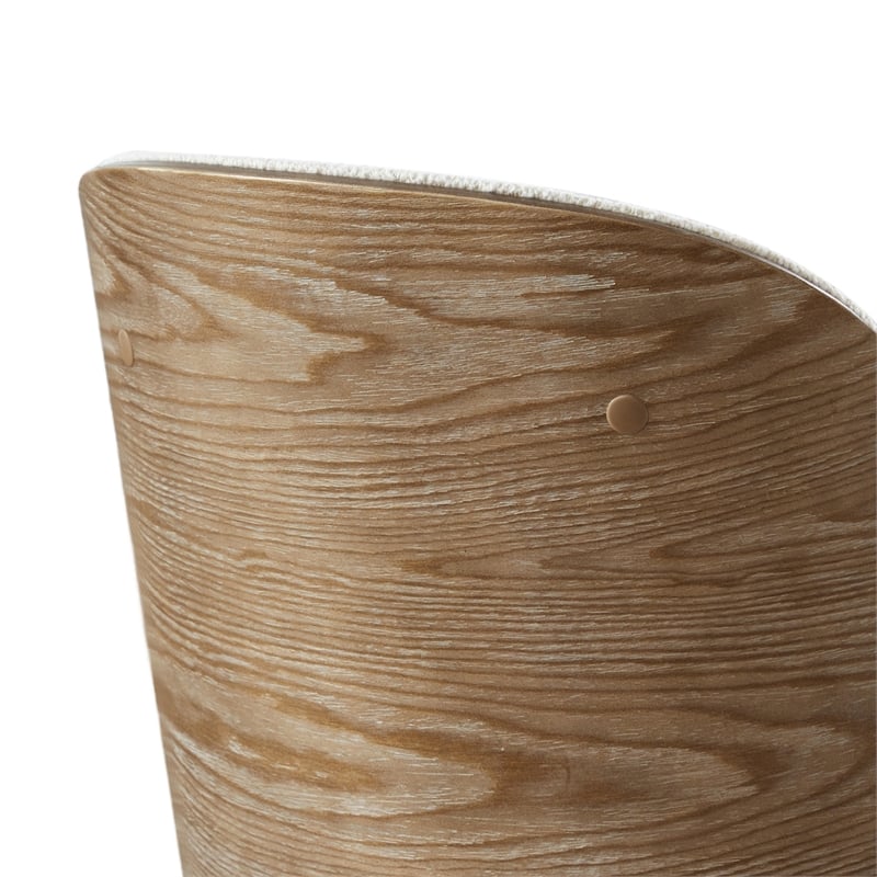 Tomlin Bentwood Upholstered Swivel Counter Stool Set of 2 Off White Boucle