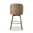 Tomlin Bentwood Upholstered Swivel Counter Stool Set of 2 Off White Boucle