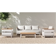 Rhodes 4pc Upholstered Teak & Aluminum Outdoor Patio Conversation Set Gray